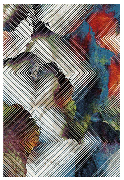 Modern abstract carpet with bold geometric diamond pattern in multicolor – Carpet Diamond 240x340 O0977_110
